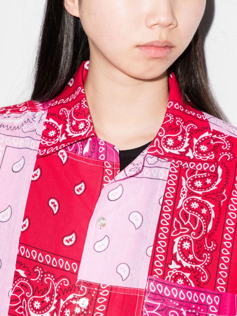 Bandana Print Cotton Bowling Shirt