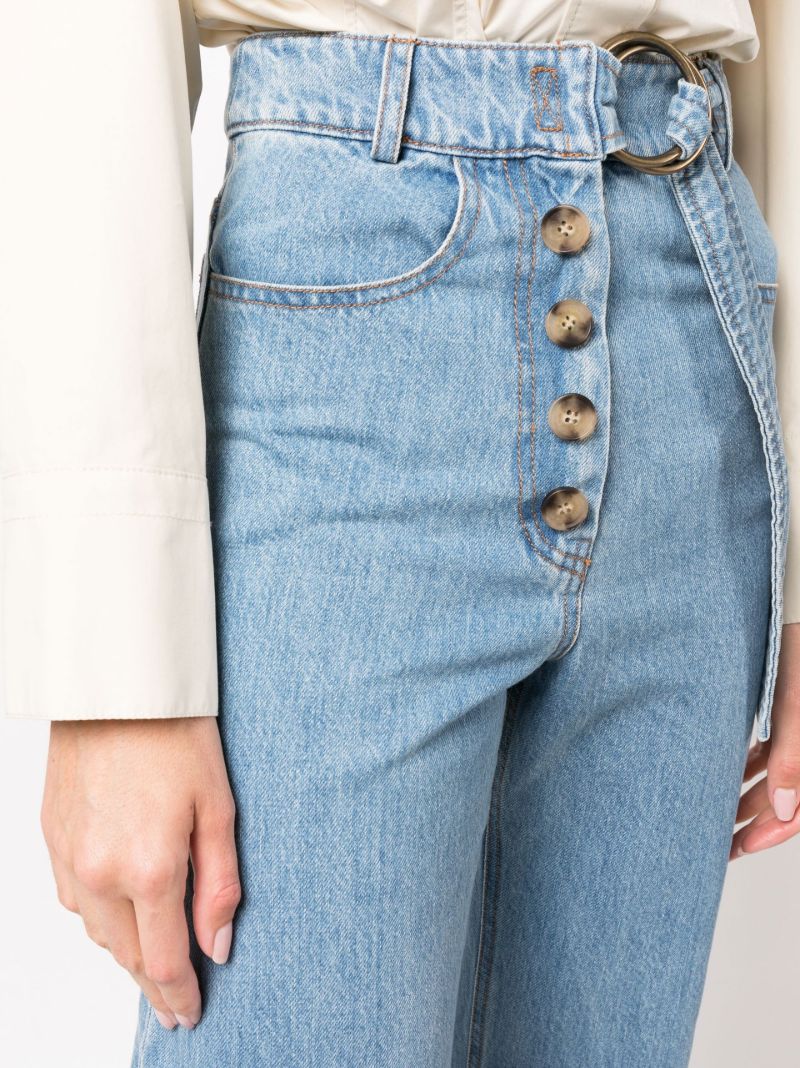 Blue Emily Belted Wide Leg Jeans