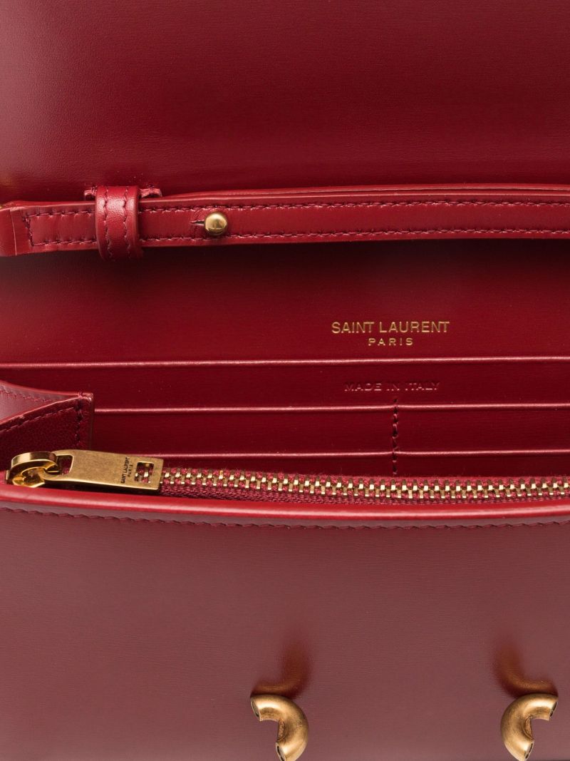 Red Le Maillon Leather Wallet on Chain