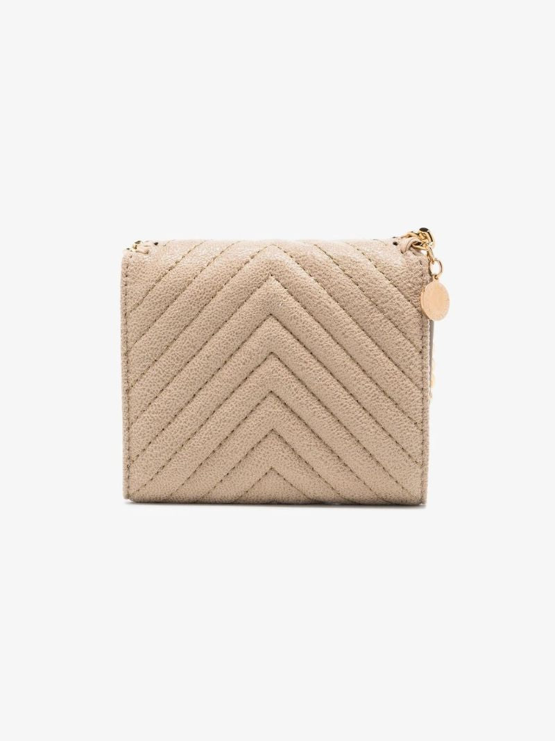 Neutral Falabella Quilted Flap Wallet