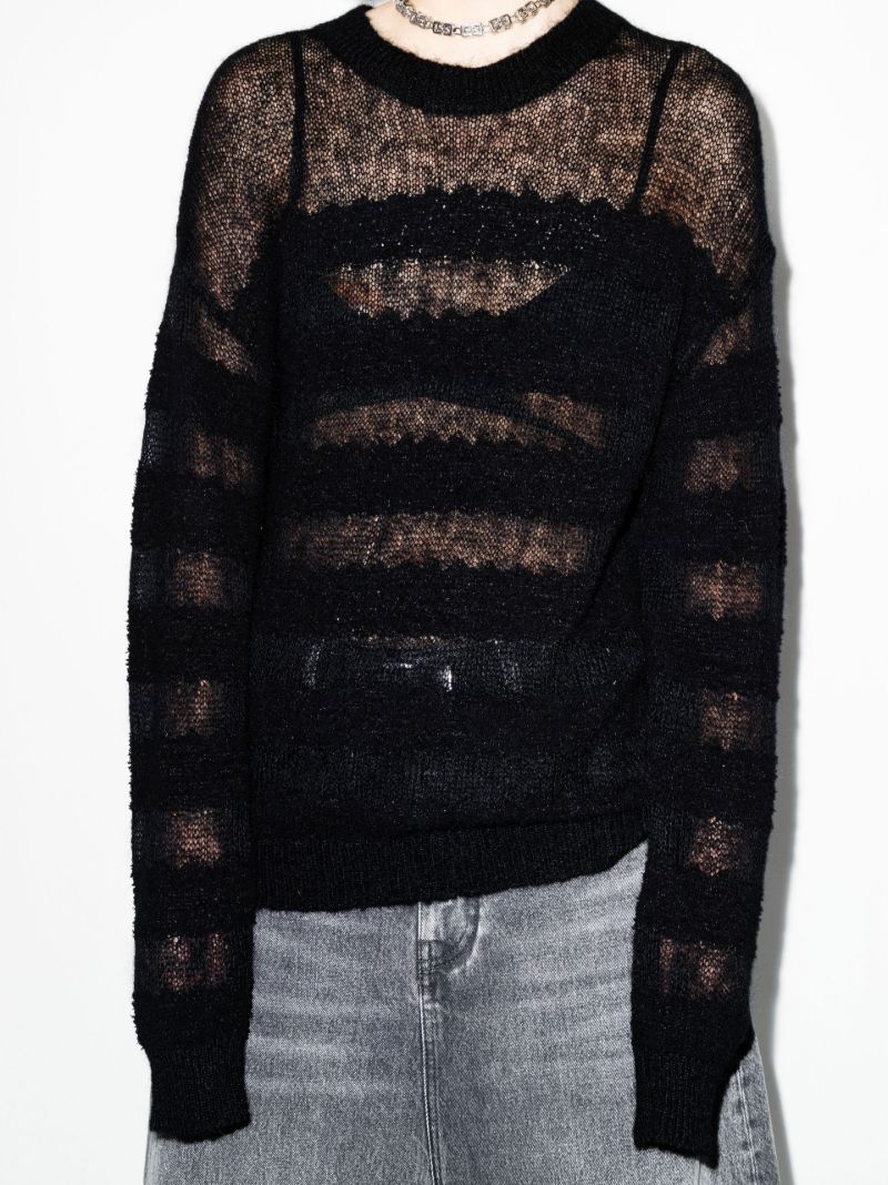 Black Agatha Striped Knitted Sweater
