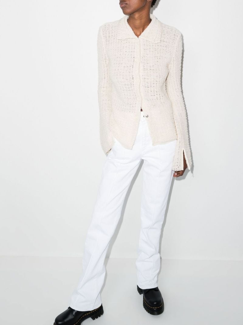 White Luana Flared Cotton Trousers