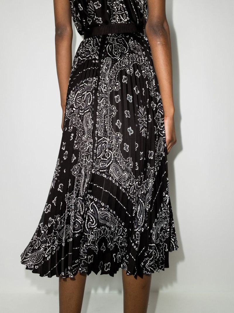 Bandana Print Pleated Skirt