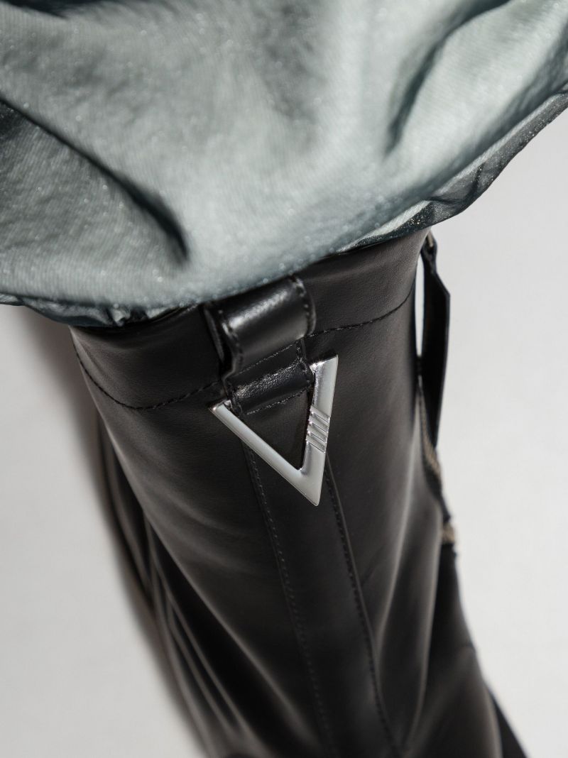 Black Selene Lace-up Leather Boots