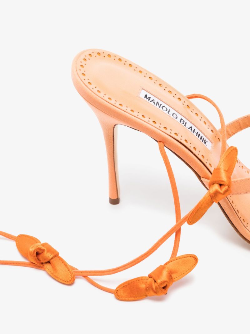 Orange Fiocco 105 Leather Bow Sandals