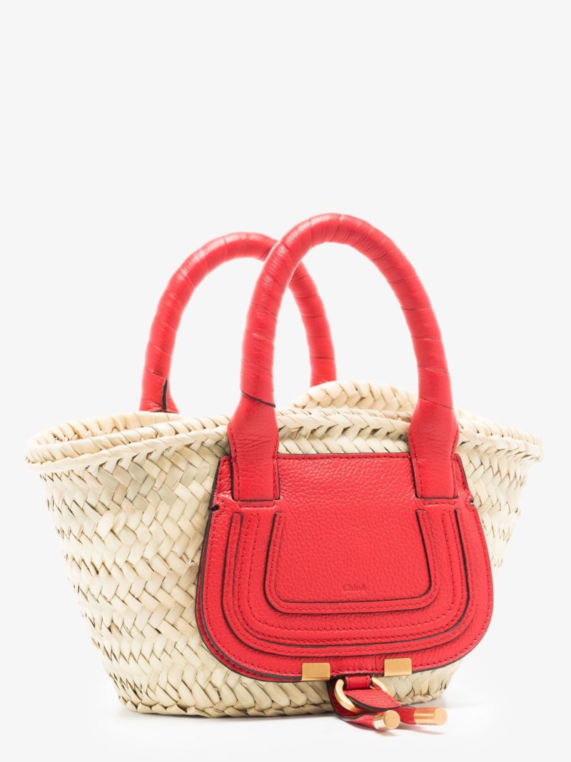 Neutral Marcie Mini Raffia Tote Bag