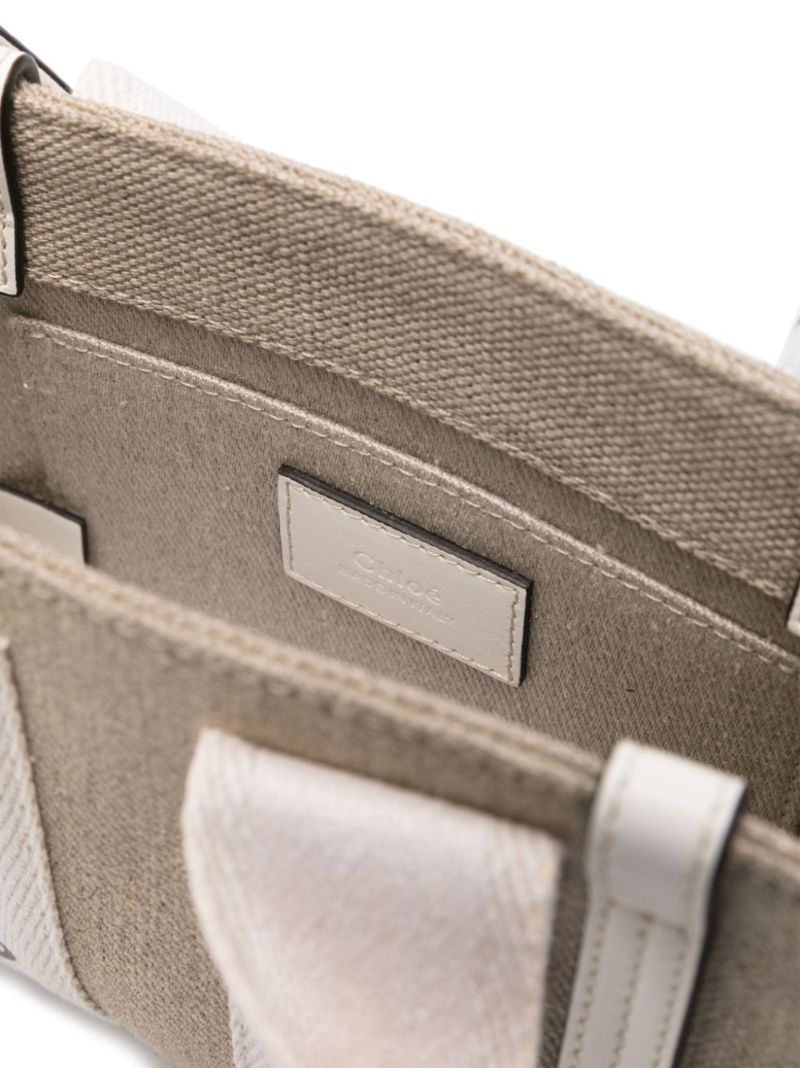 Neutral Woody Mini Canvas Tote Bag