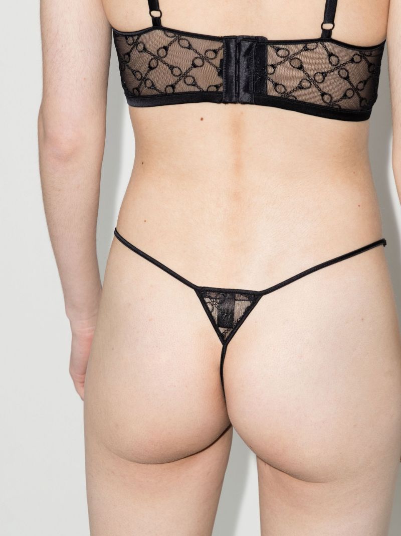 Black Handcuff Lace Thong