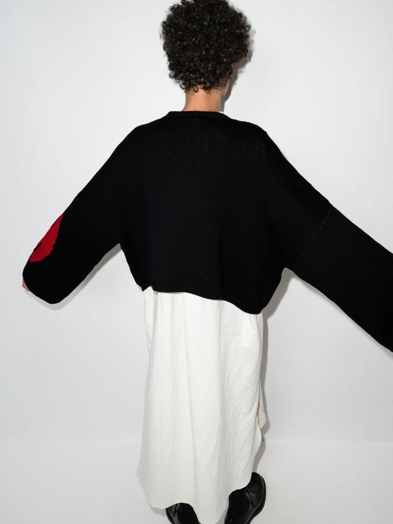 X Smiley Intarsia Wool Sweater