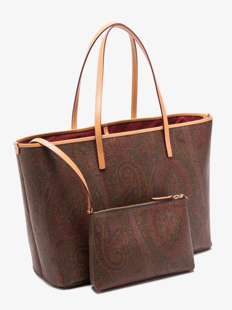 Neutral Paisley Print Tote Bag