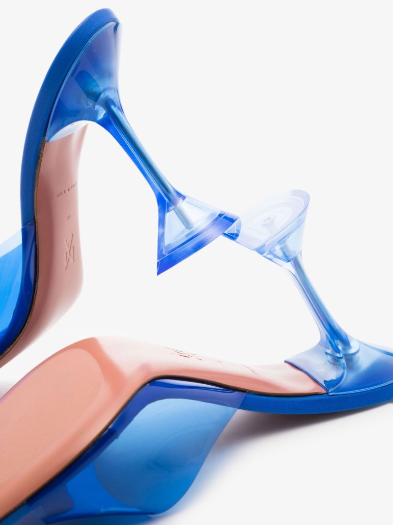 Blue Glass 90 Open Toe Mules