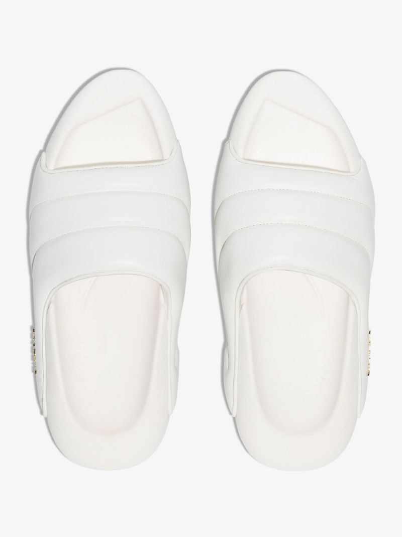 White B-it Quilted Leather Slides