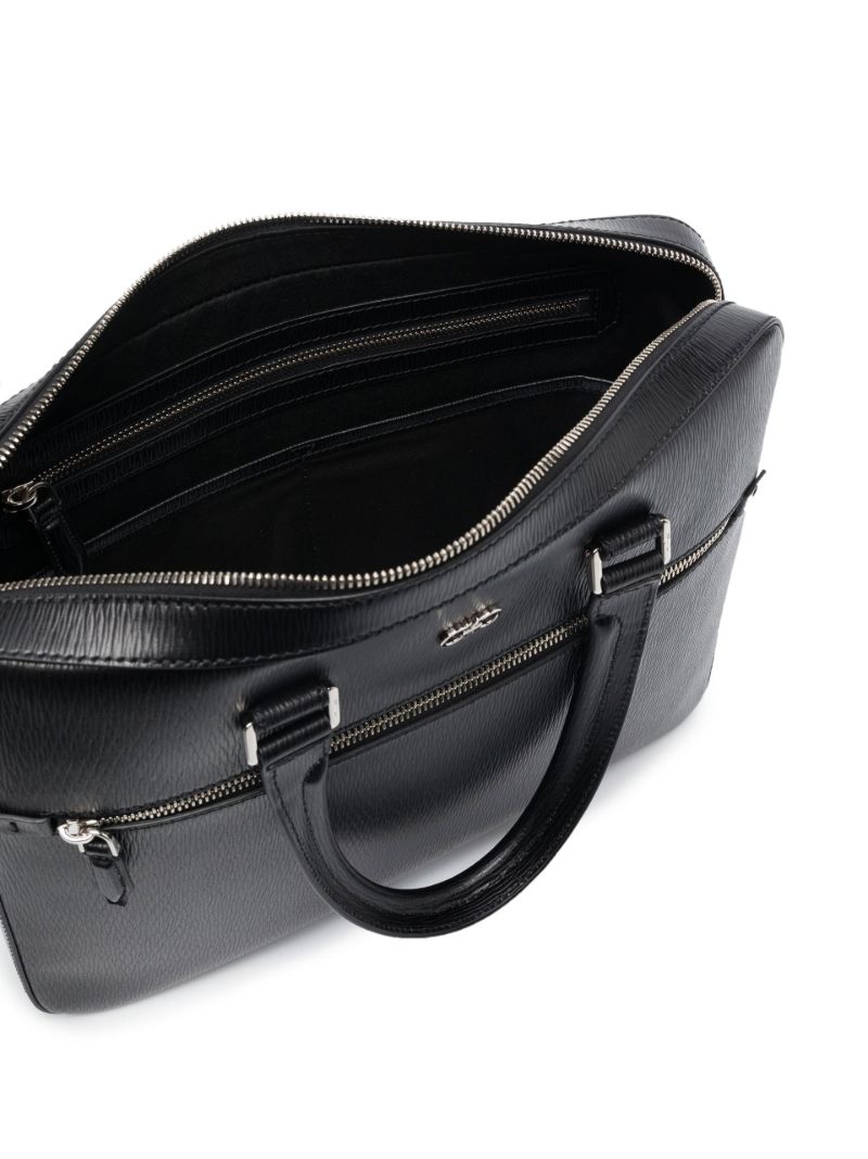Black Gancini Leather Briefcase