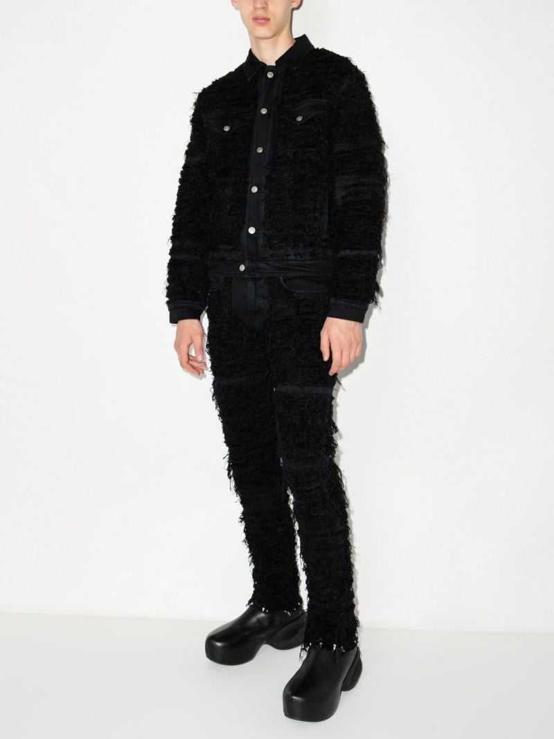 X Blackmeans Shredded Denim Jacket