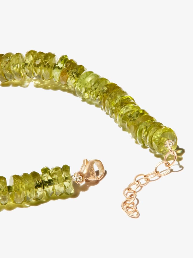 14k Yellow Gold Peridot Beaded Bracelet