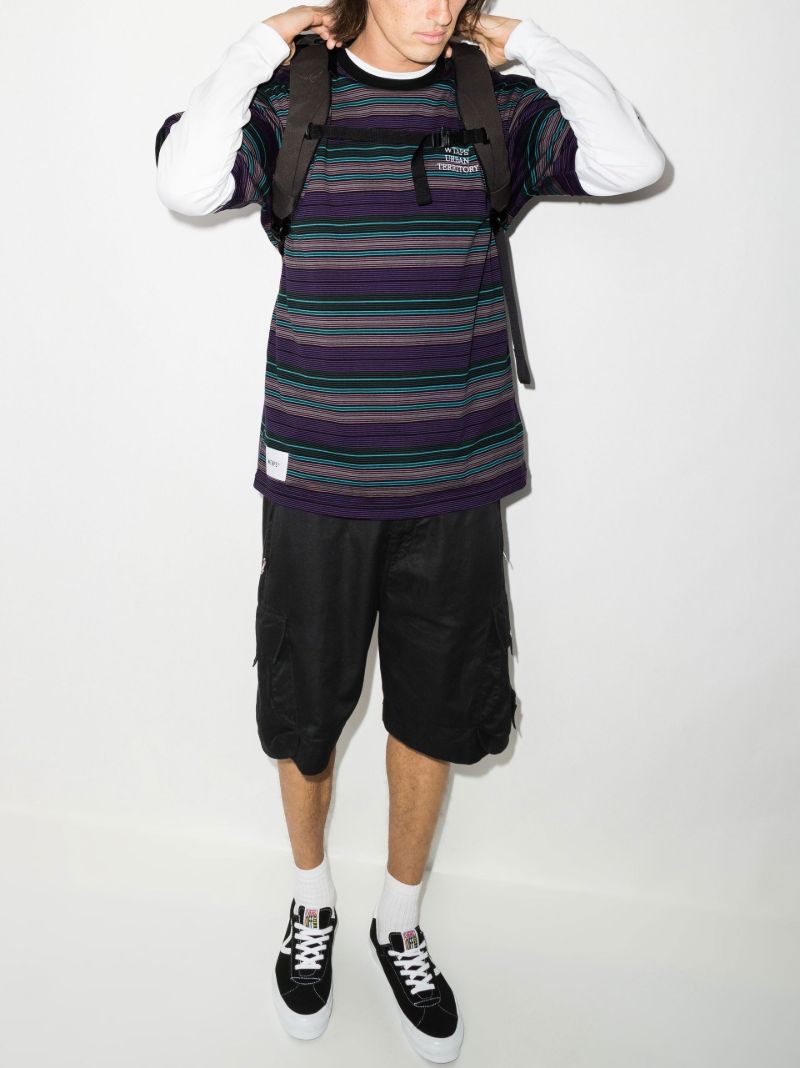 Purple Jam 02 Striped Cotton T-shirt