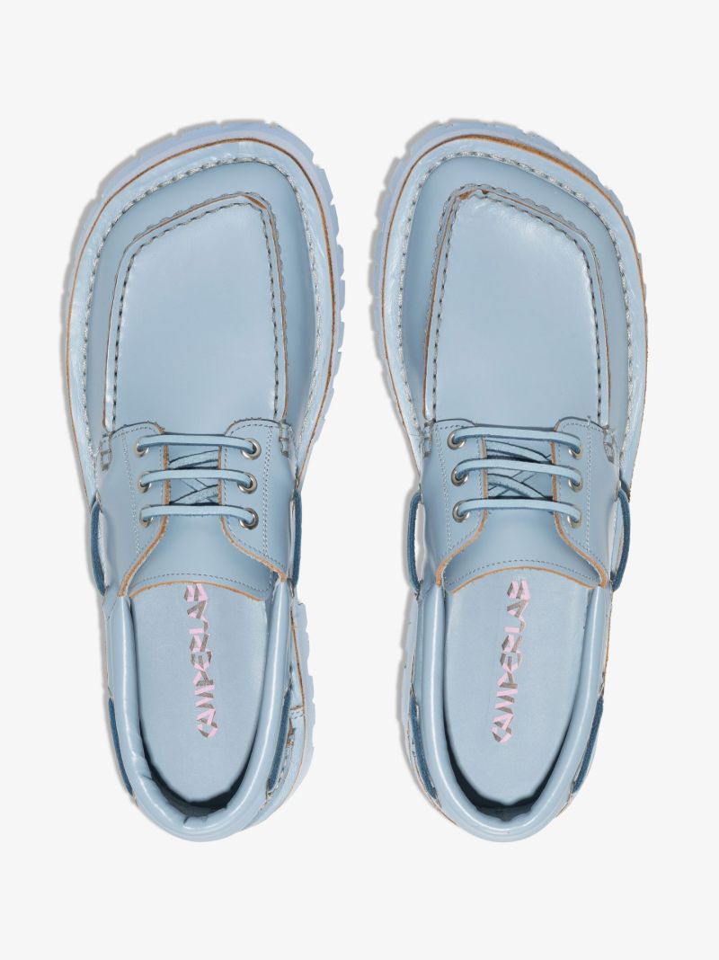 Blue Eki Leather Boat Shoes