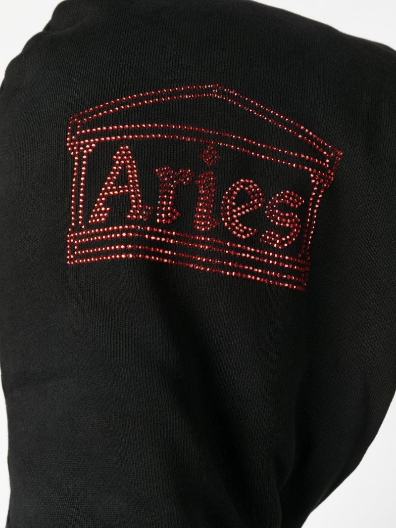 Black Temple Crystal-embellished Hoodie