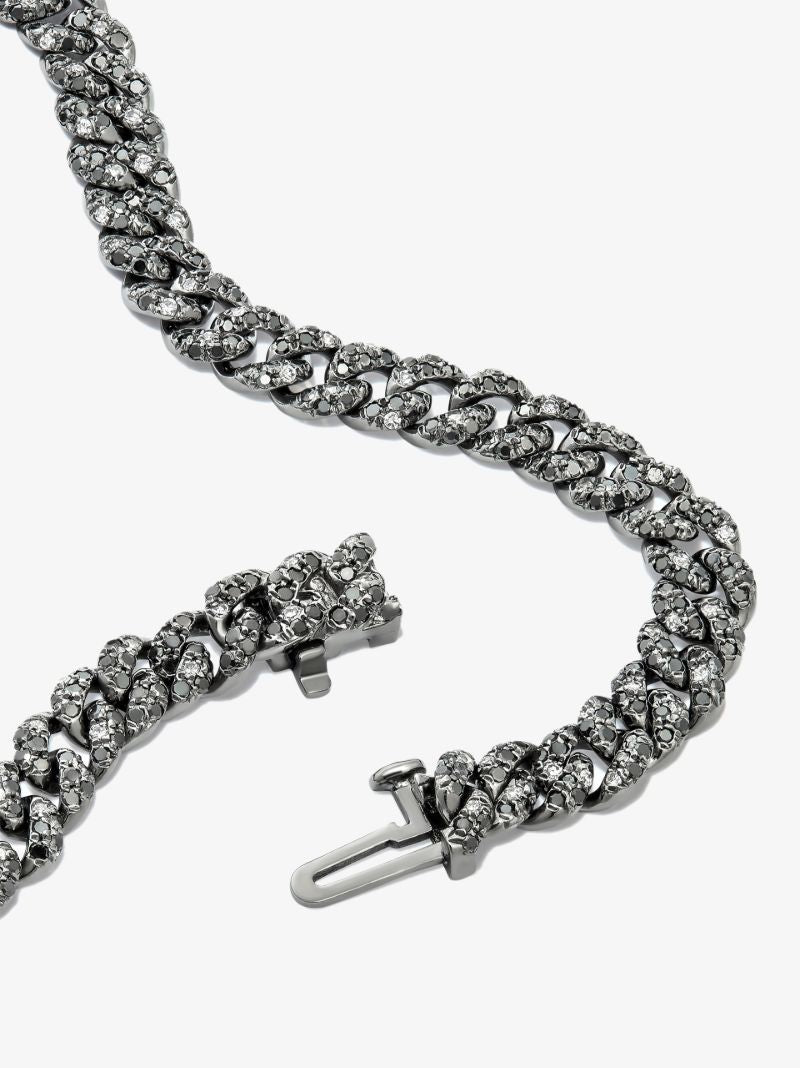 18k Black Gold Twinkle Mini Flat Link Diamond Bracelet