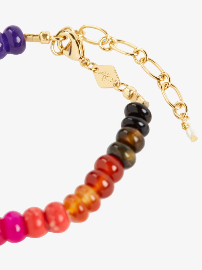 Multicoloured Iris Rainbow Beaded Bracelet