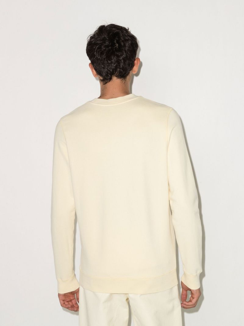 Yellow Round Neck Cotton Sweatshirt
