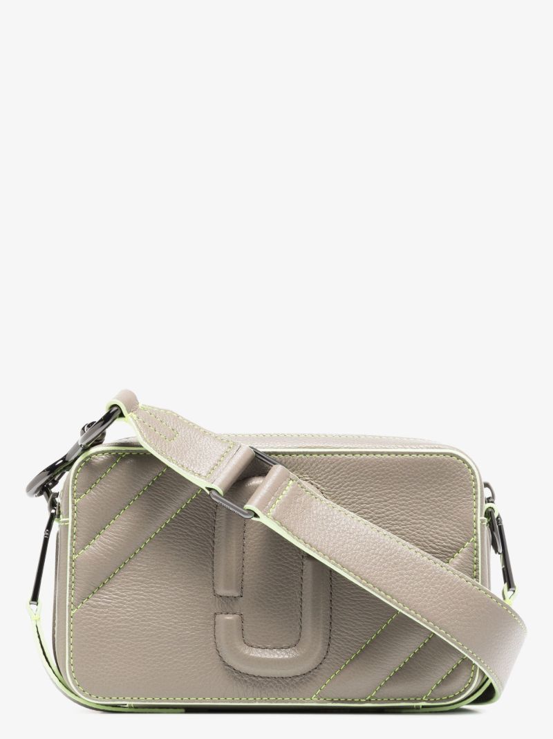 Grey Moto Shot Leather Cross Body Bag