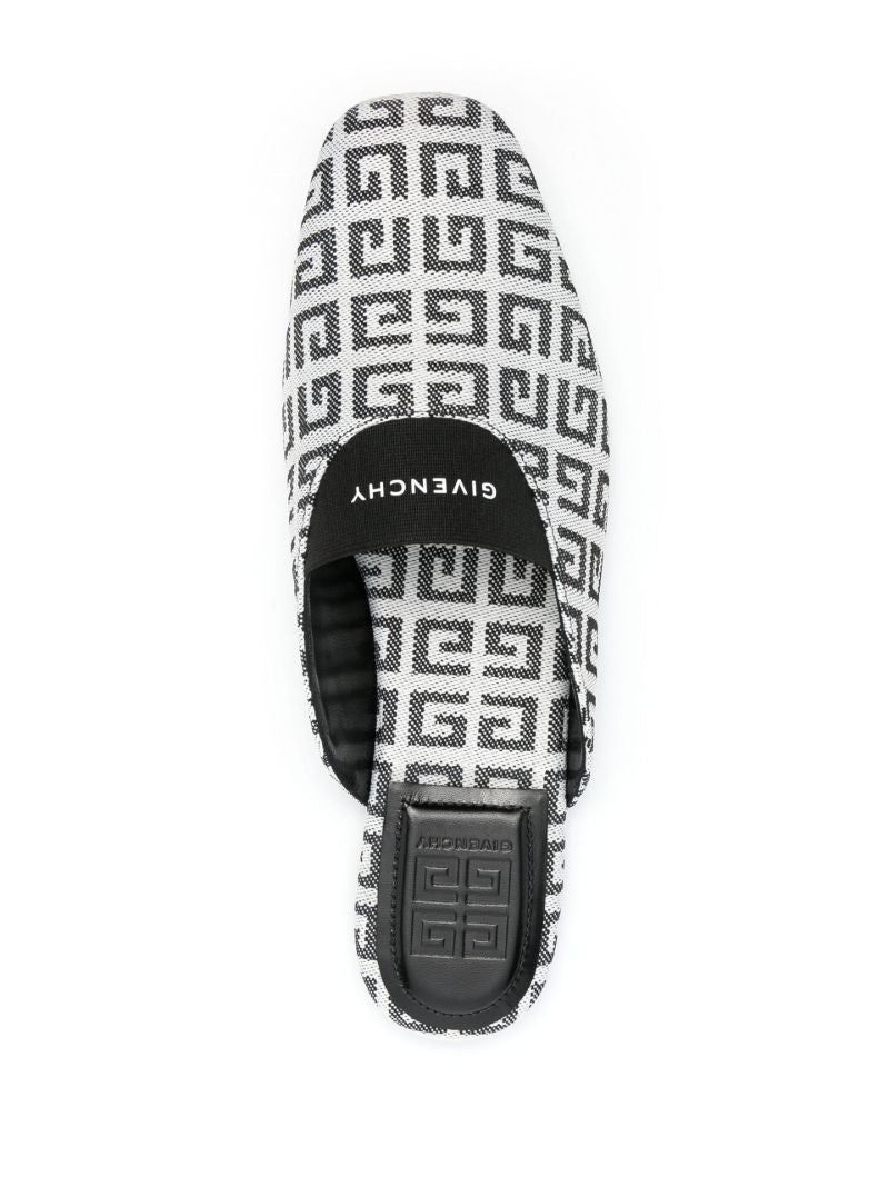 White Bedford 4g Jacquard Mules
