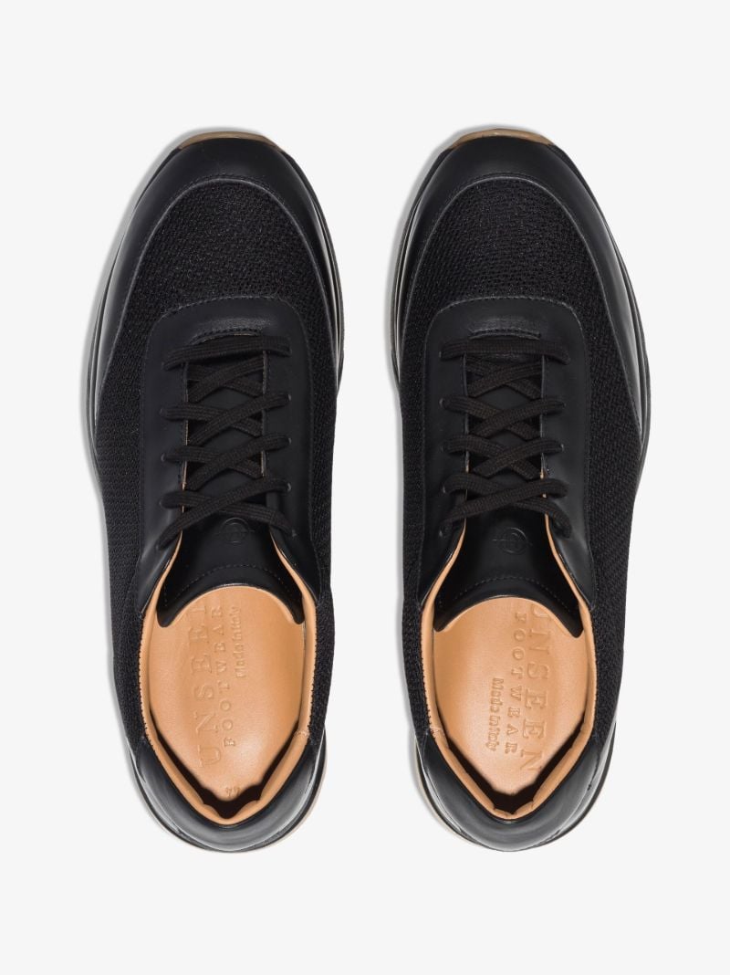 Black Trinity Low Top Leather Sneakers