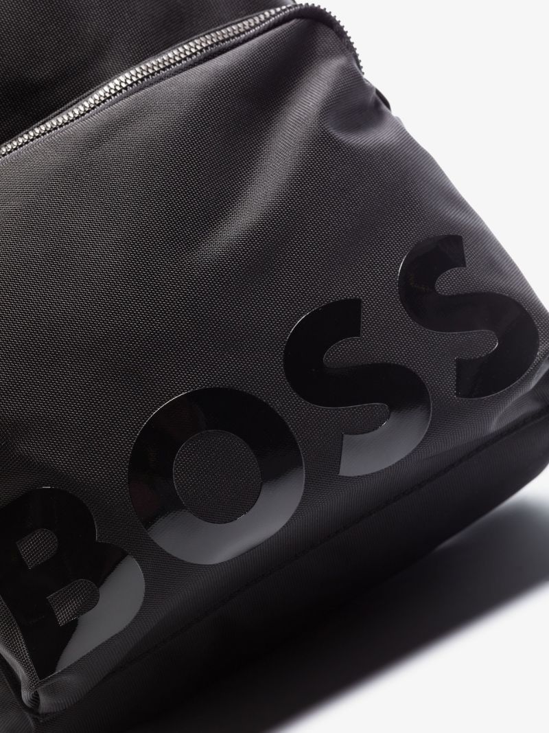 Black Logo Print Backpack