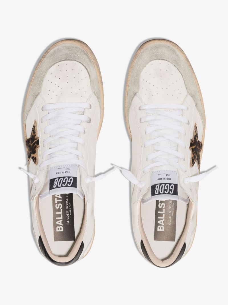 White Ball Star Low Top Leather Sneakers