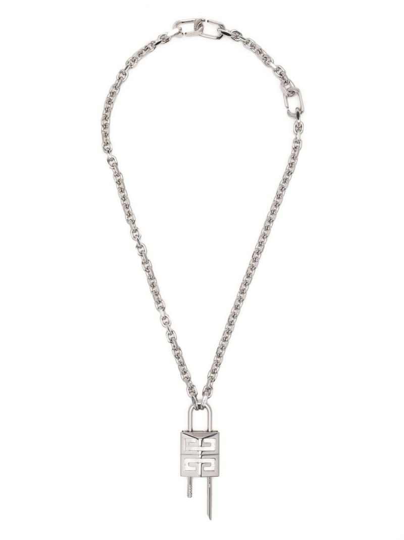 Silver-tone 4g Padlock Necklace