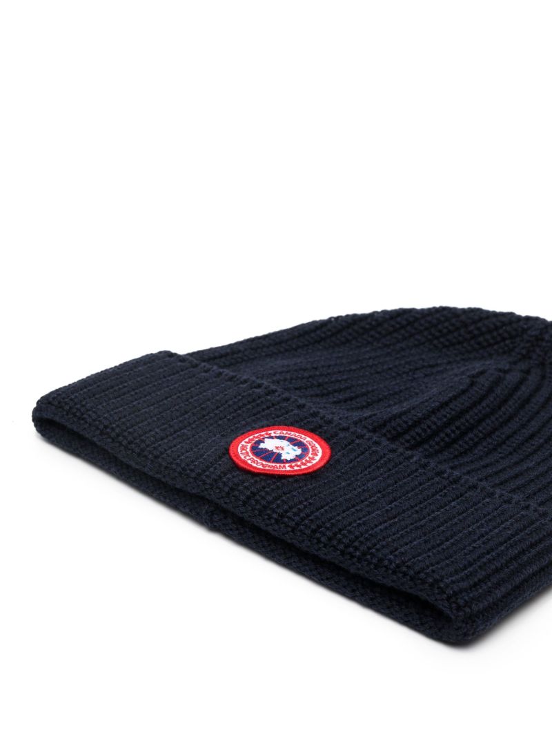 Navy Arctic Disc Wool Beanie Hat