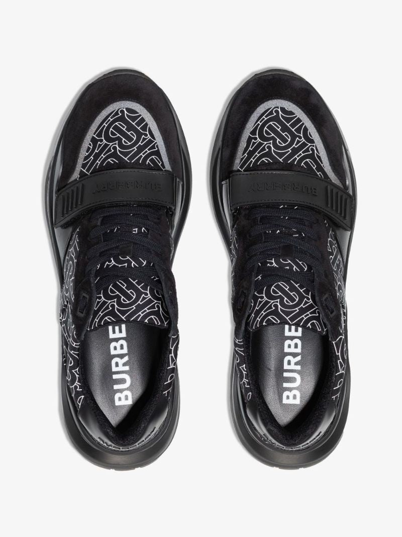 Black Monogram Print Low-top Sneakers