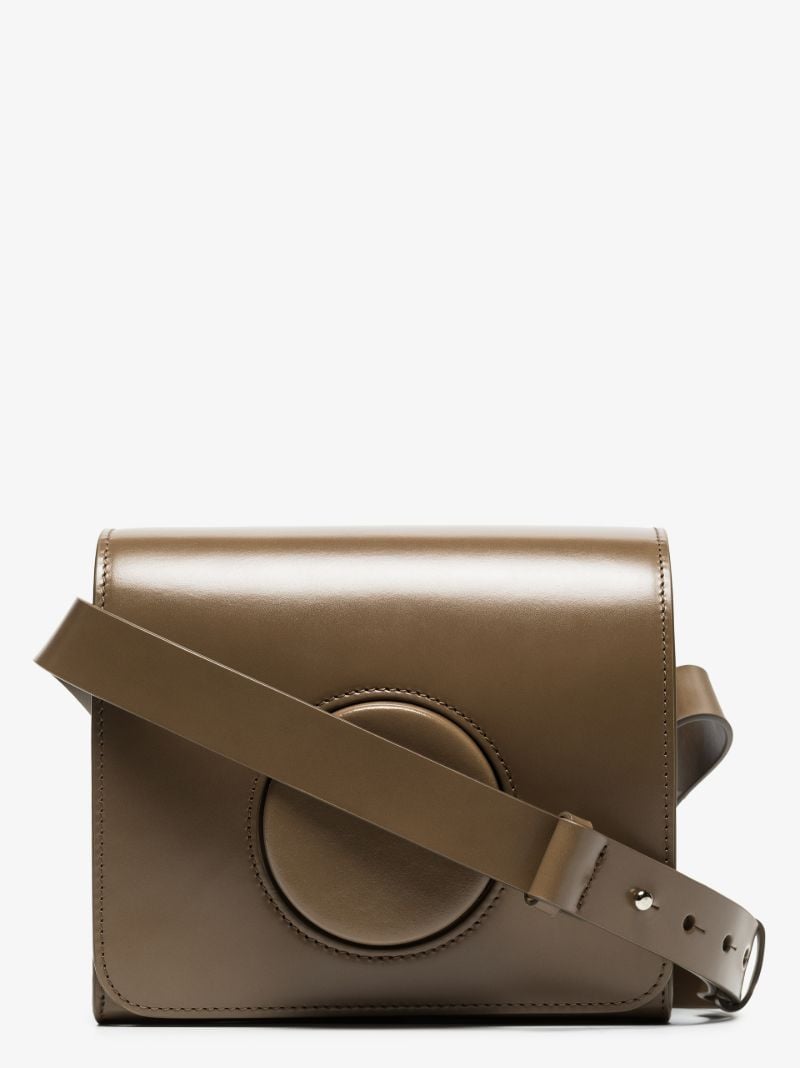 Brown Camera Leather Cross Body Bag