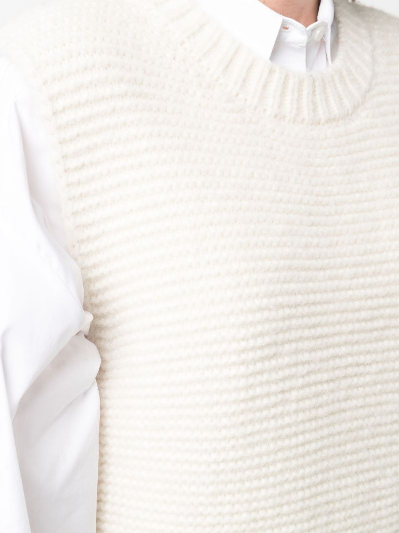 Neutral Sleeveless Knitted Vest