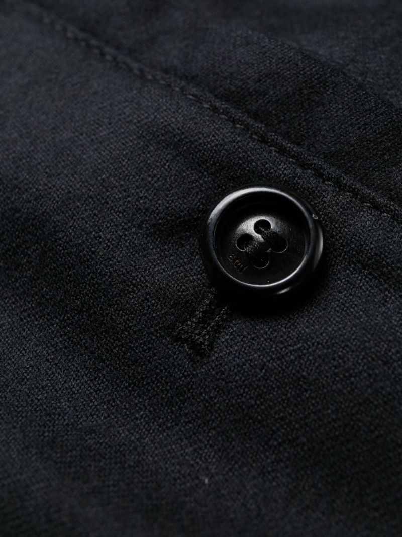 Black Tapered Wool Trousers