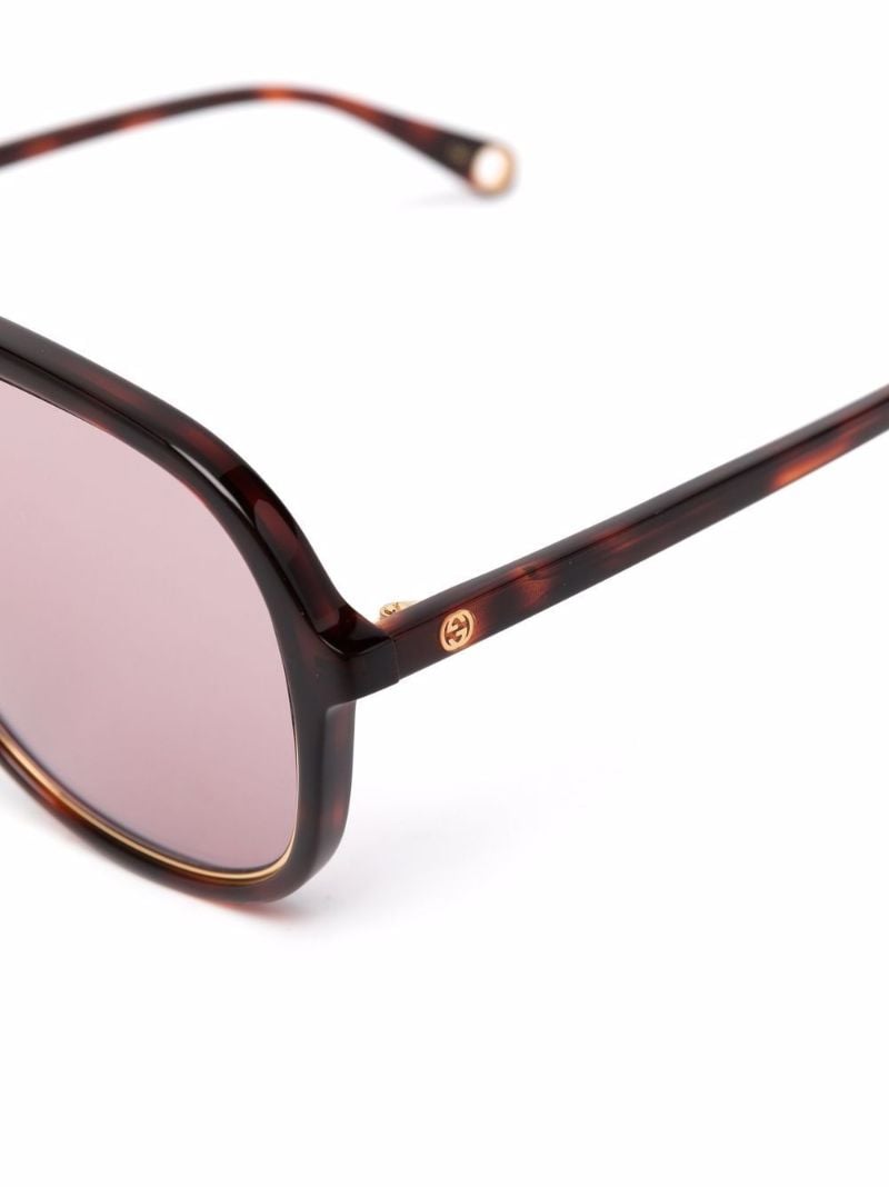 Brown Gg1077s Aviator-style Chain Sunglasses