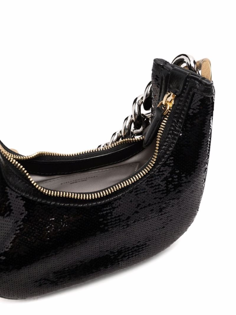 Black Frayme Sequin Shoulder Bag