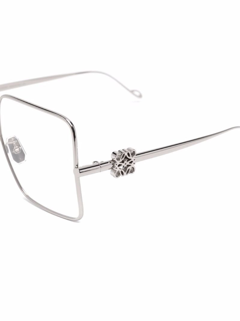 Silver-tone Oversized Square Optical Glasses