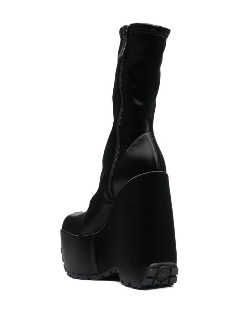 Black Triplatform 160 Satin Ankle Boots
