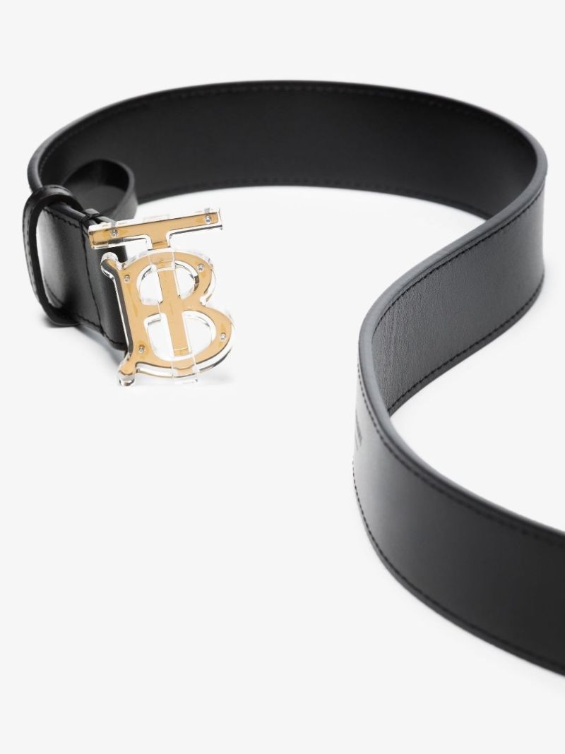 Black Monogram Motif Leather Belt