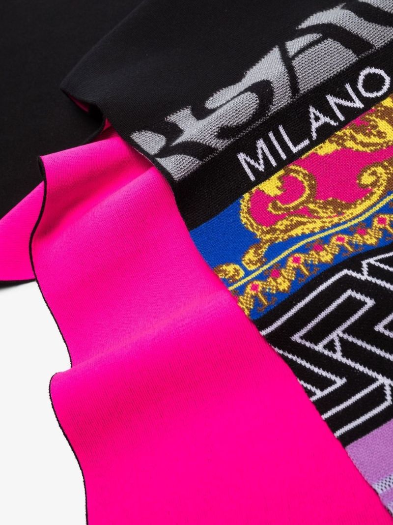 Black Multi Logo Print Scarf