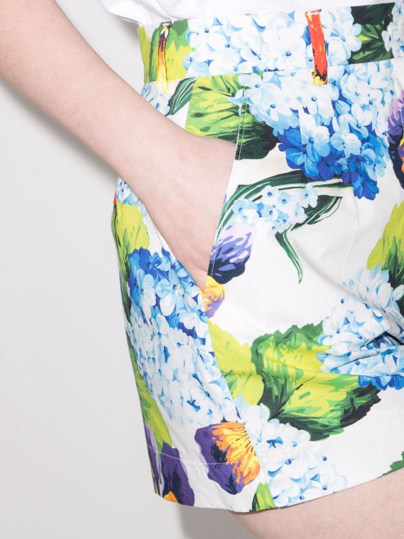 Hydrangea Print Cotton Shorts