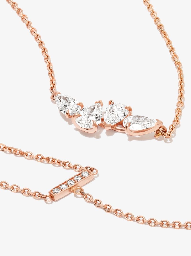 18k Rose Gold Serti Sur Vide Diamond Necklace