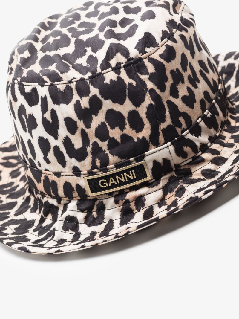Brown Leopard Print Bucket Hat