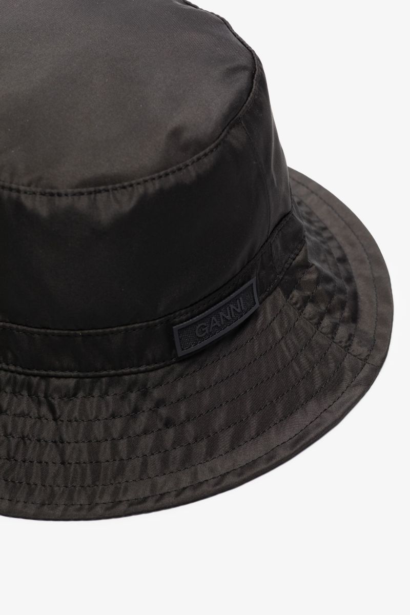 Black Logo Patch Bucket Hat