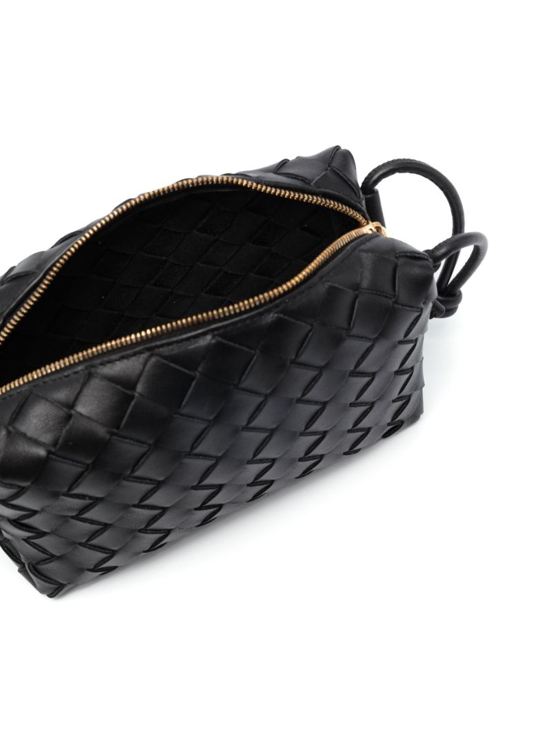 Black Mini Loop Leather Shoulder Bag