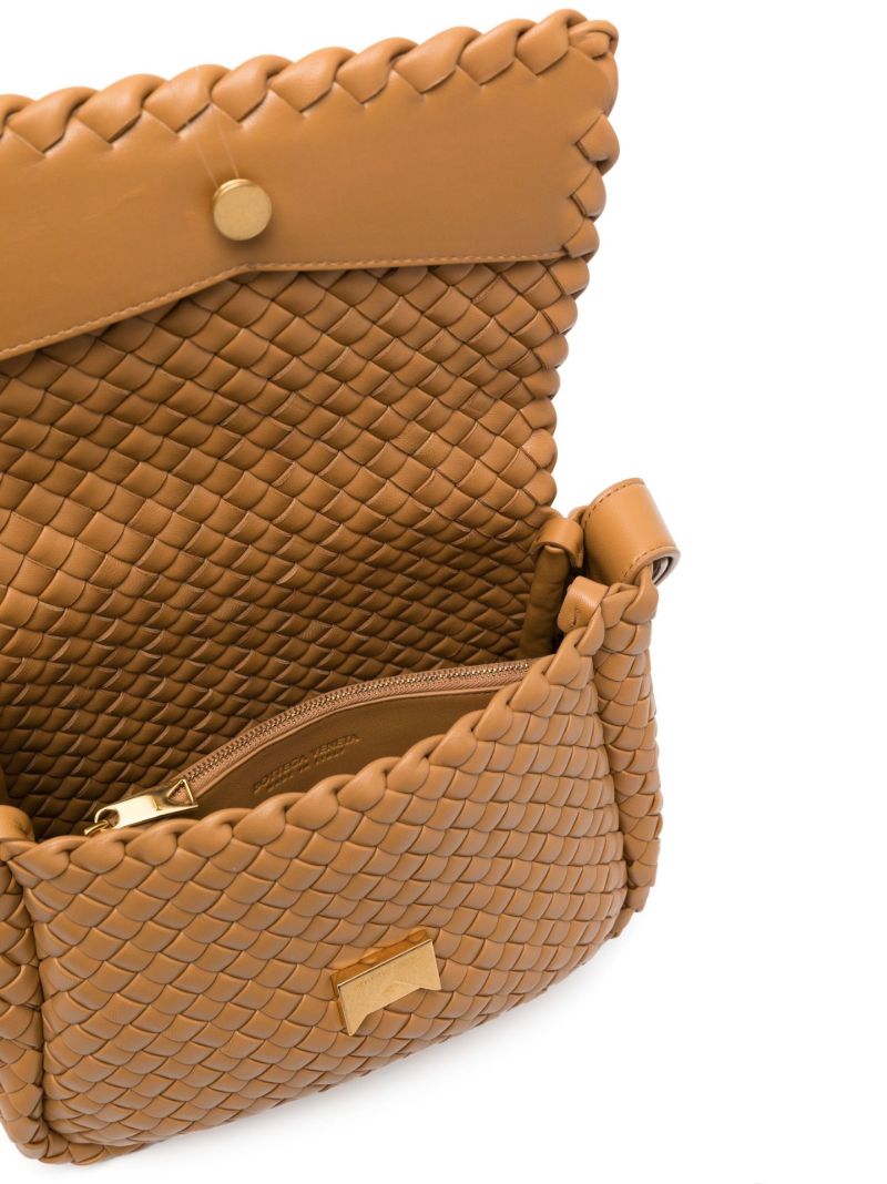 Brown Cobble Leather Shoulder Bag