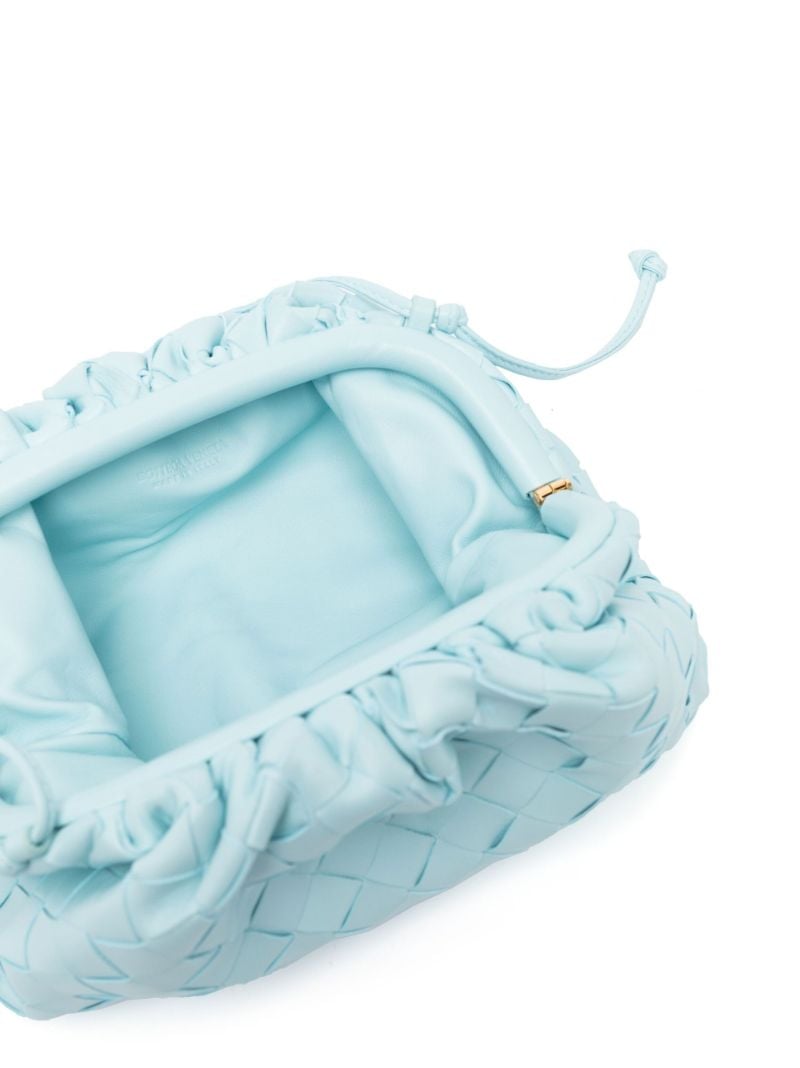 Blue Mini Pouch Leather Clutch Bag