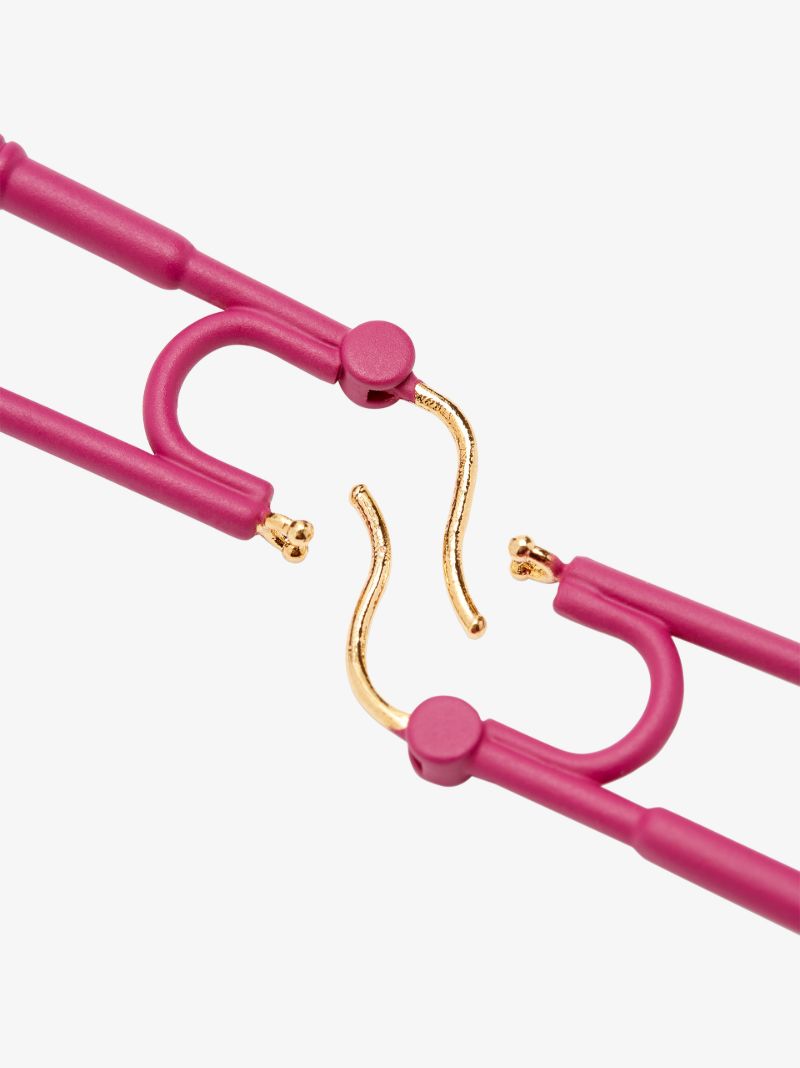 Pink Medusa Safety Pin Earrings